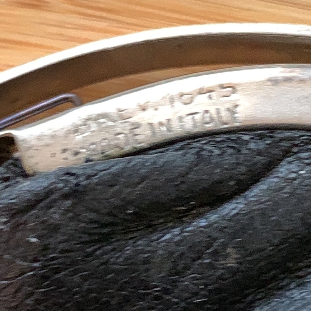 Cesare Piccini || Vintage Made in Italy Black Leather Silver Sphere Coin Purse - Picture 4 of 17